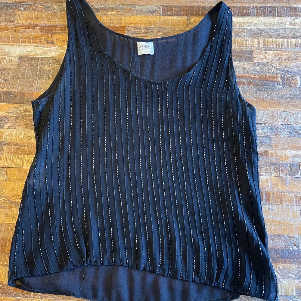 ARMANI COLLECZIONI l Vintage Silk Beaded Camisole l US Size 8 / Italian 44
